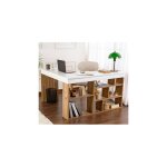 Calicosy - bureau d'angle avec rangements d�cor blanc et pin atlantique l130 cm - vesper