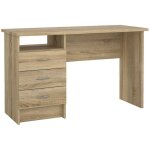 Bureau andre, 3 tiroirs, structure en bois mlamin, 48. 1x120. 1x72. 6h cm chne brun