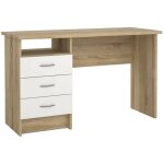 Bureau andre, 3 tiroirs, structure en bois noble, 48, 1x120, 1x72, 6h cm marron