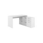 Bureau d'angle london - panneaux de particules - d�cor blanc - 136 x 75 x 139 cm