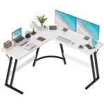 Devoko - bureau gaming d'angle 120 x 120cm, table informatique en coin, bureau gamer en forme de l table ...