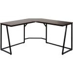 Décoshop26 - bureau d'angle table d'ordinateur 76x140x140 cm métal et mdf marron foncé 040006039 Décoshop26 - bureau d'angle table d'ordinateur 76x140x140 cm métal et mdf marron foncé 040006039