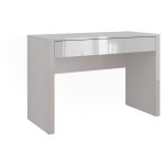 Vicco - bureau annabelle, blanc brillant / blanc, 110x50cm avec 2 tiroirs