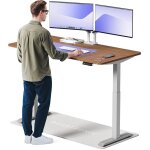 Desktronic bureau assis debout homeone - 160x80cm - gris / noyer