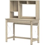 Homcom ? bureau assis debout 105l x 50l x 137, 5h cm ? 3 niches et 4 espaces de rangement ? panneaux ...