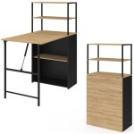 Idmarket ? bureau biblioth�que pliable ray ? longueur 103, 5 cm x largeur 60 cm x hauteur 120 cm ? bois ...