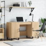 Bureau chne sonoma 140x50x75 cm bois d'ingnierie vidaxl