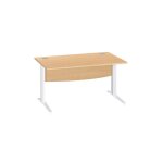 Sans marque - bureau droit hêtre l 140 cm piètement ' l' métal blanc essens - maxiburo Sans marque - bureau droit hêtre l 140 cm piètement ' l' métal blanc essens - maxiburo