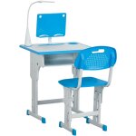 Bureau d'�colier avec chaise r�glable 6 - 12 ans, table de travail enfant avec lampe, tiroir et range ...