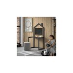 M&s - bureau enfant cabane 80x50x151 cm en pin anthracite - dika