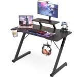 Bureau gaming & bureau ordinateur professionnel en carbone ? capacit� 100kg avec supports int�gr�s (casque ...