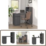 Bureau gris 110x53x117 cm bois massif de pin - bureau en bois - bureau gris - bureau moderne - bureau ... Bureau gris 110x53x117 cm bois massif de pin - bureau en bois - bureau gris - bureau moderne - bureau ...