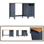 Bureau hill avec 3 tiroirs gris 120x50x74 cm pin solide - bureau en bois - bureau moderne - bureau compact ... Bureau hill avec 3 tiroirs gris 120x50x74 cm pin solide - bureau en bois - bureau moderne - bureau compact ...