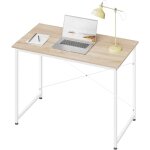 Bureau informatique 100x50cm woltu, table de bureau, bureau chambre en bois d'ingnierie, cadre en mtal, ...