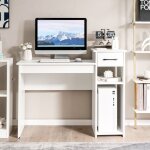 Bureau informatique avec tiroir et support pc bureau d?ordinateur en mdf avec tagre de rangement  ...