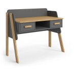 Vitalispa - bureau malia, gris / chne, 97x51cm