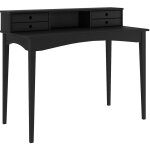 Idimex - bureau milano avec 4 tiroirs et 1 niche, en pin massif - noir