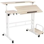 Bureau d'ordinateur avec plateau r�glable en hauteur et inclinable, 80x60 cm, poste de travail pour ordinateur ...