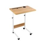 Bureau portable r�glable en hauteur avec roulettes bloquantes et porte - gobelets - table mobile ergonomique ...