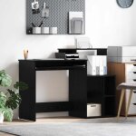 Bureau avec rangement ch�ne noir 120. 5 x 44 x 88. 5 cm vidaxl