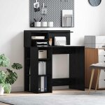 Bureau avec rangement ch�ne noir 90 x 48 x 101, 5 cm vidaxl