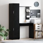 Bureau avec rangement ch�ne noir bois d'ing�nierie vidaxl
