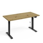 Bureau électrique bimotion 1s 140x70x3, 2 cm réglage de la hauteur 73 - 120 cm noir / chêne artisan Bureau électrique bimotion 1s 140x70x3, 2 cm réglage de la hauteur 73 - 120 cm noir / chêne artisan