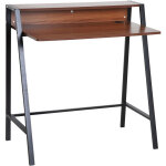 Bureau secrtaire bureau informatique dim. 84l x 45l x 85h cm style no - rtro tagre coloris noyer ...