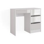 Vicco - bureau sherry, blanc haute brillance, 90 x 40 cm avec tiroirs