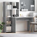 Bureau sonoma gris 138. 5 x 55 x 143 cm bois d'ing�nierie vidaxl