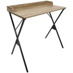 Bureau structure mtallique plateau aspect bois - dara