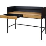 Dcoshop26 - bureau table d'ordinateur avec 2 tiroirs et espace de rangement 120x50 cm mdf aspect chne ...