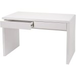 Dcoshop26 - bureau table d'ordinateur avec deux tiroirs en mdf blanc brillant 120 x 60 cm 040006053