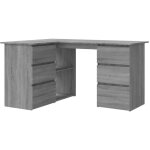 Helloshop26 - bureau table poste de travail meuble d'ordinateur informatique tude d'angle sonoma 145 ...