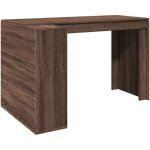Bureau table poste de travail meuble d'ordinateur informatique tude chne 123, 5 x 73, 5 x 75 cm bois ...