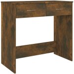 Helloshop26 - bureau table poste de travail meuble d'ordinateur informatique tude chne fum 80 x 40 ...