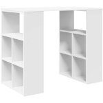 Bureau?table de travail?table d'�tude avec �tag�re blanc 90 x 50 x 75 cm bois d'ing�nierie cfw68674