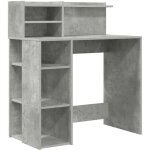 Bureau?table de travail?secr�taire avec rangement gris b�ton 90x48x101. 5 cm bois d'ing�nierie cfw87456 ...