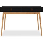 Bureau wanda avec 2 tiroirs, en pin massif - coloris noir et chne