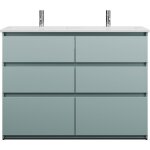 Burgbad lin20 double lavabo en cramique blanc brillant avec