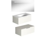 Burgbad - meuble vasque 90 cm olena en dcal blanc brillant + miroir