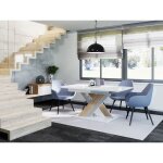 Bestmobilier - buriti - table à manger extensible - blanc et chêne clair - 4 à 6 personnes Bestmobilier - buriti - table à manger extensible - blanc et chêne clair - 4 à 6 personnes