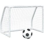 Buts de football pour enfants 2 pcs avec ballon blanc m�tal cfw382517