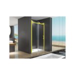 Buylando - douche de niche viktoria 100x195 cm avec porte coulissante - ferrures dores