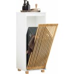 Sobuy - bzr126 - w armoire  linge, meuble bas de salle de bain, meuble de rangement avec 1 panier  ...