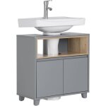 Bzr148 - dg meuble sous lavabo de salle de bain, meuble sous vasque  2 portes, placard armoire de rangement ...