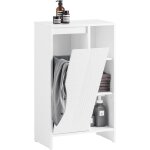 Sobuy ? armoire � linge bzr156w ? meuble bas de salle de bain avec sac � linge ? dimensions 50x30x86 ...
