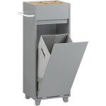 Bzr159 - dg armoire  linge meuble bas de salle de bain corbeille  linge meuble de rangement avec 4 ...