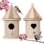 Cabane oiseaux en bois suspendre, maison oiseaux exterieur a construire, nichoir oiseaux exterieur pas ...