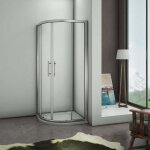 Cabine de douche 1 / 4 rond verre transparant anticalcaire 80x195cm profil� en chrom� brillant